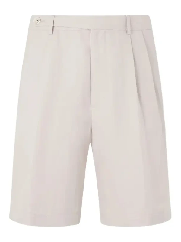 Wide-Leg Pleated Linen and Cotton-Blend Shorts - Men