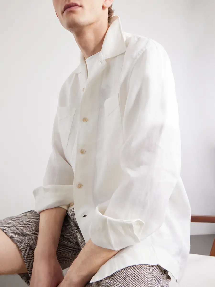Brunello Cucinelli Guayabera Linen Overshirt - Men | Thumbnail 5 Brunello Cucinelli Guayabera Linen Overshirt - Men | Thumbnail 5