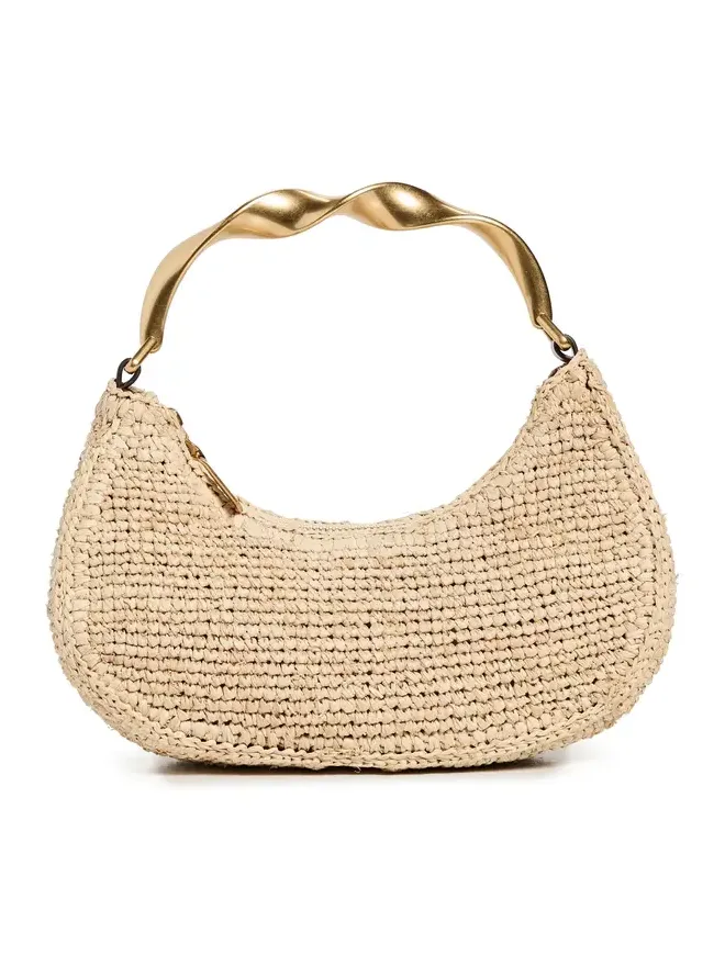 Nixi Twist Handle Raffia Hobo Bag Nixi Twist Handle Raffia Hobo Bag