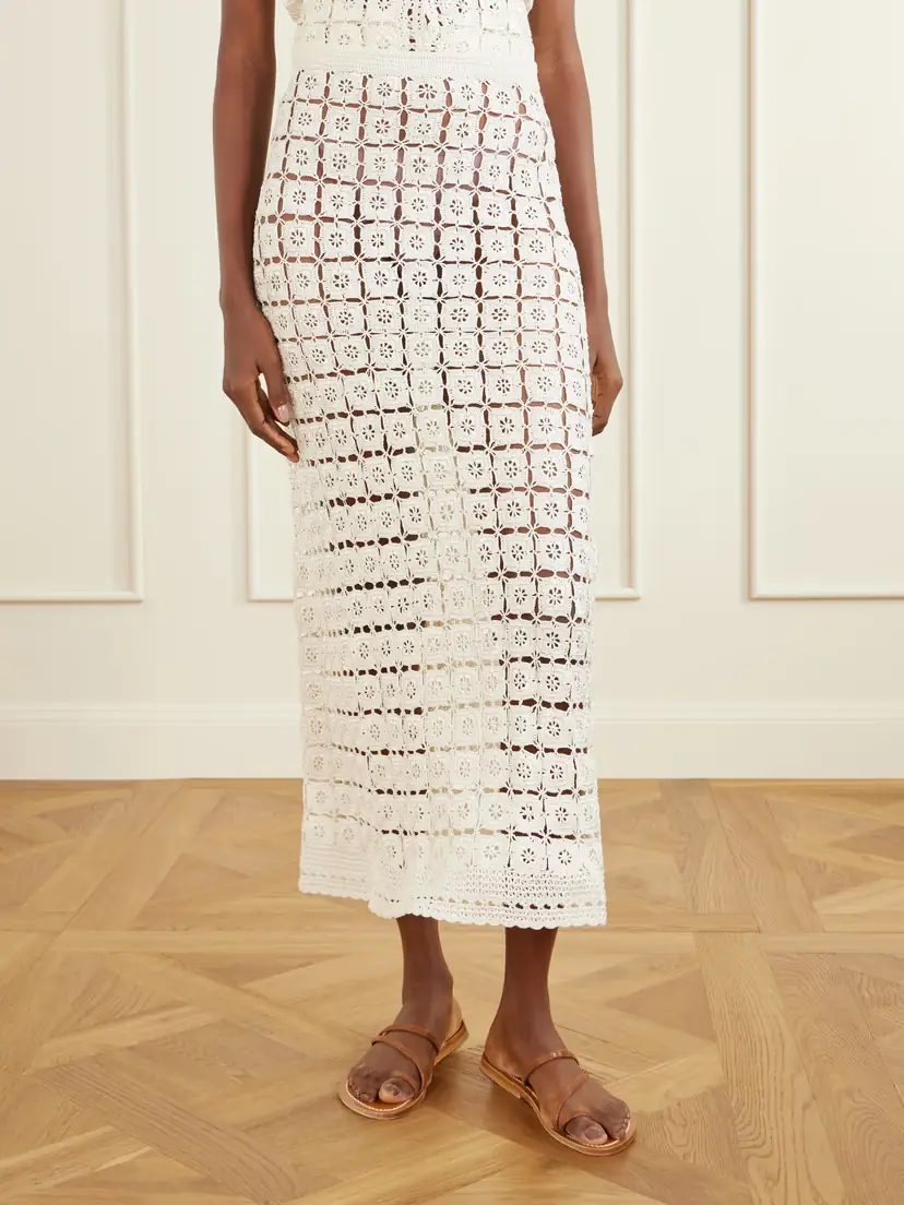 Calle Del Mar Tea Party Crochet Midi Skirt | Thumbnail 3