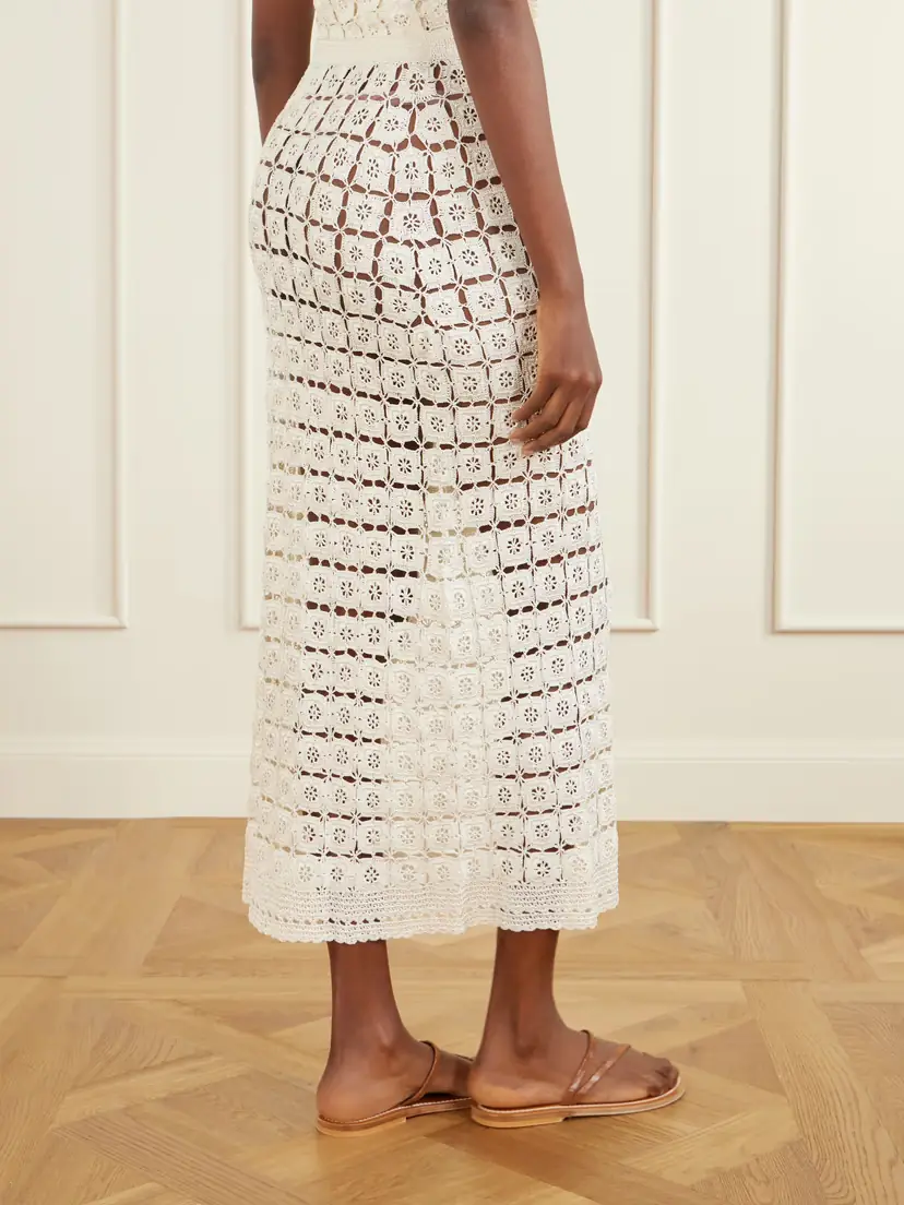Calle Del Mar Tea Party Crochet Midi Skirt | Thumbnail 4