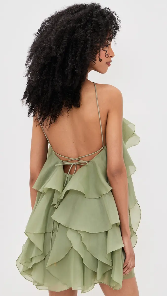 Aje Pandorea Layered Mini Dress Moss | Thumbnail 4 Aje Pandorea Layered Mini Dress Moss | Thumbnail 4