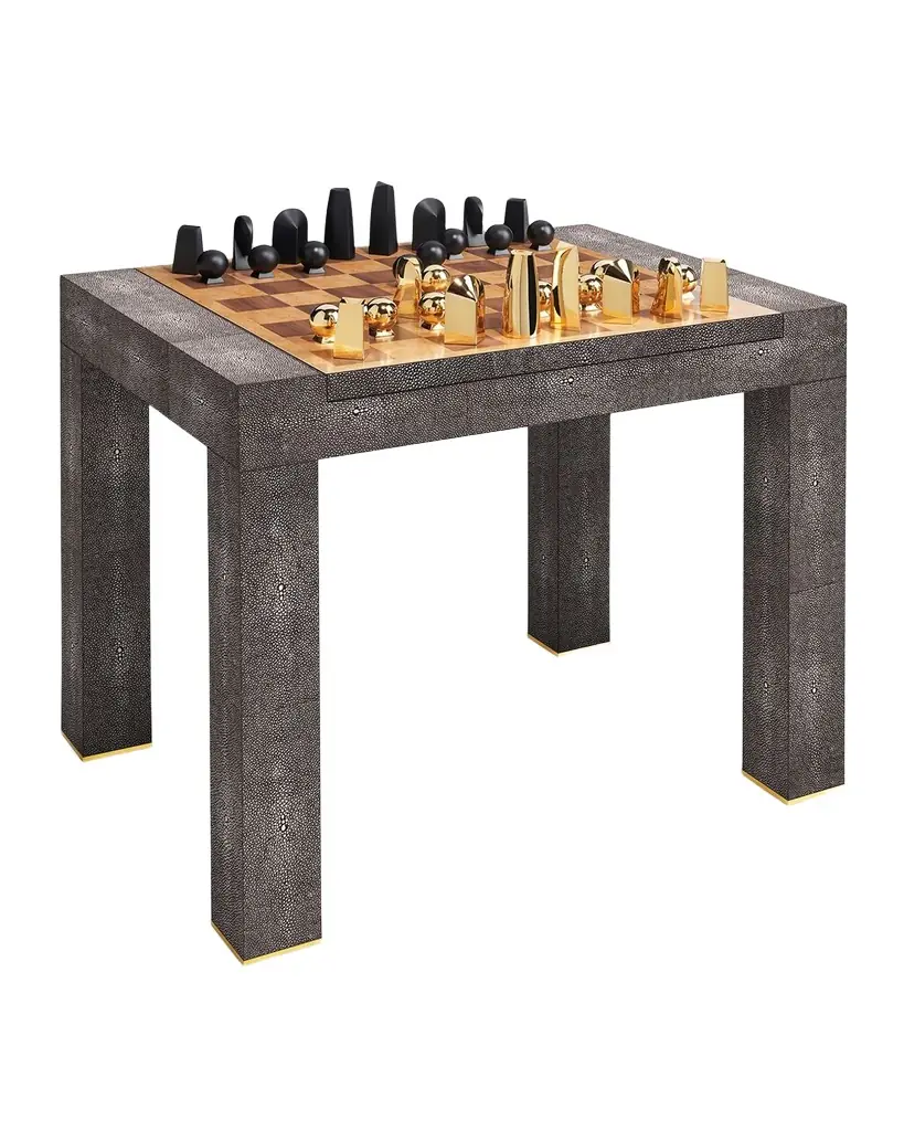 AERIN Faux Shagreen Chess Side Table