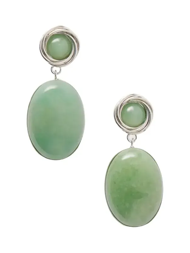 Ruthie Silver-tone Aventurine Earrings Ruthie Silver-tone Aventurine Earrings