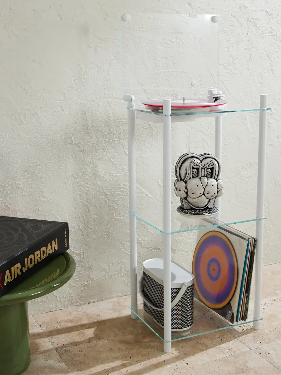 TRANSPARENT SPEAKER Transparent Turntable with Aluminum and Glass Stand - Men | Thumbnail 2