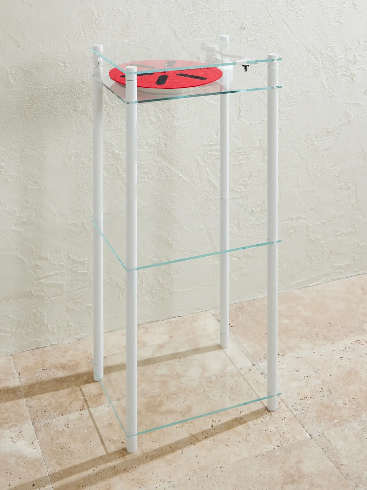 TRANSPARENT SPEAKER Transparent Turntable with Aluminum and Glass Stand - Men