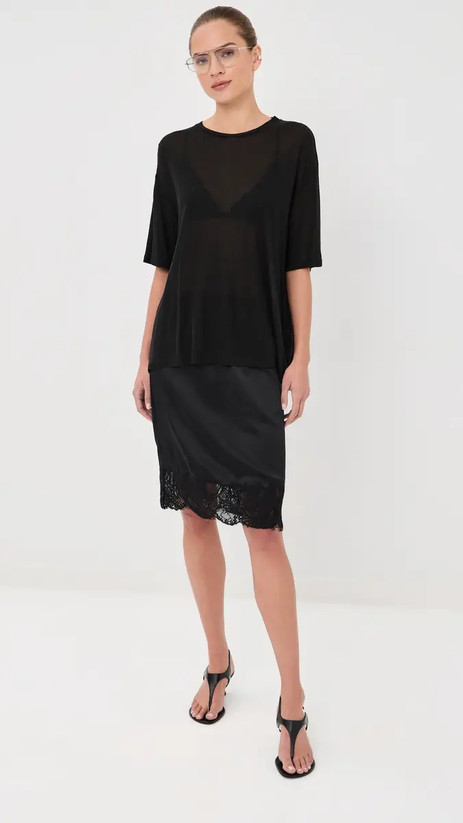 Co Lace ilk Slip Skirt Black | Thumbnail 5 Co Lace ilk Slip Skirt Black | Thumbnail 5