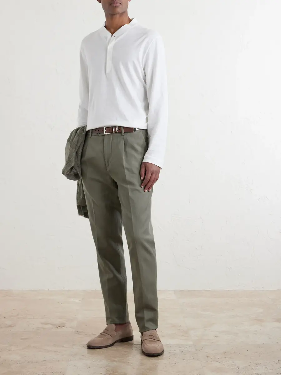 Brunello Cucinelli Linen and Cotton-Blend Henley T-Shirt - Men | Thumbnail 2 Brunello Cucinelli Linen and Cotton-Blend Henley T-Shirt - Men | Thumbnail 2