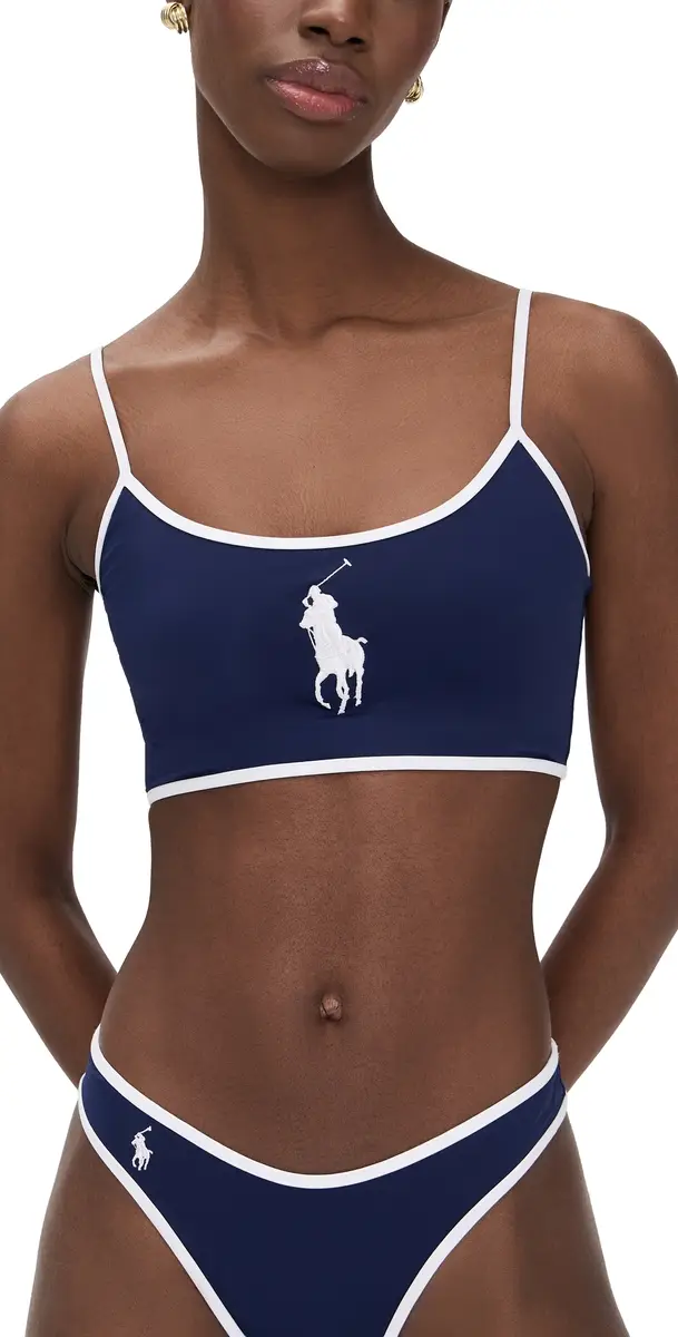 Polo Ralph Lauren Crop Bikini Cami Navy Blue | Image 1 Polo Ralph Lauren Crop Bikini Cami Navy Blue | Image 1