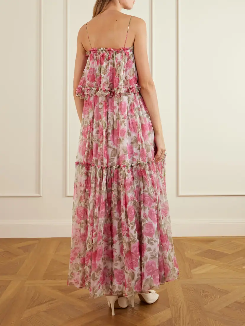 Chloé Floral-print Ruffled Silk-chiffon Maxi Dress | Thumbnail 3