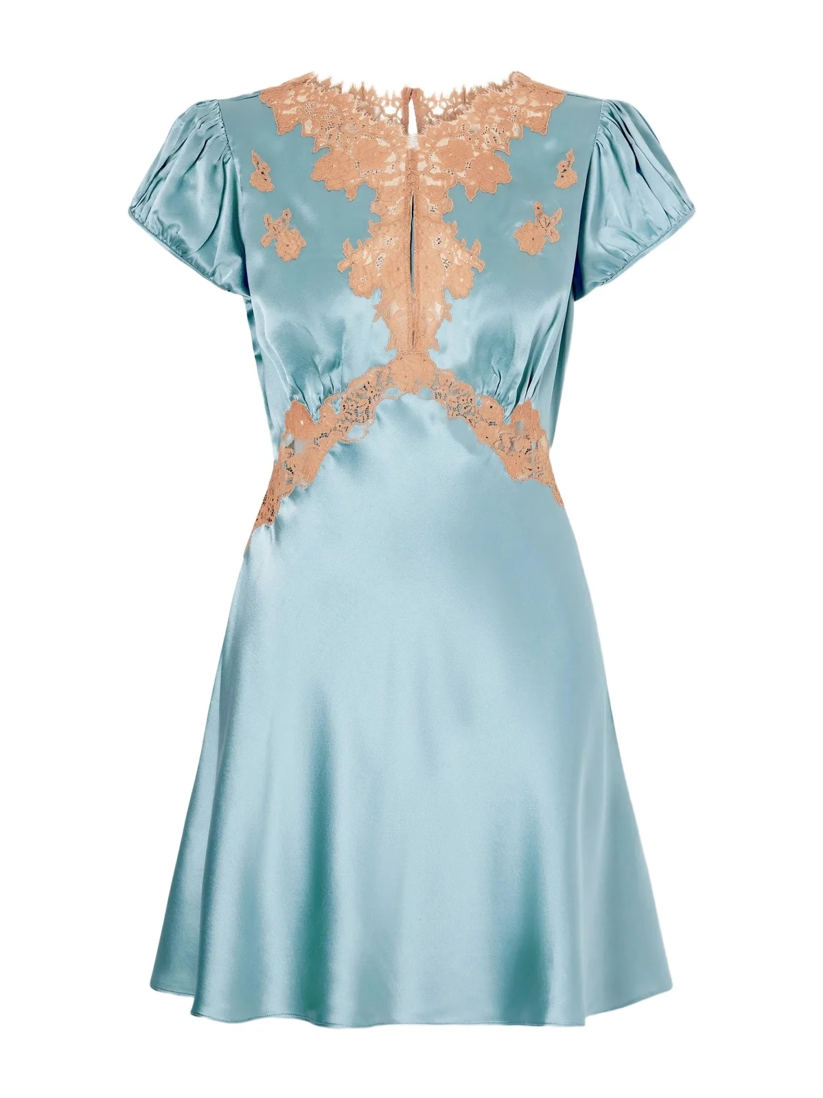 Junia Lace-trimmed Silk-satin Mini Dress Junia Lace-trimmed Silk-satin Mini Dress