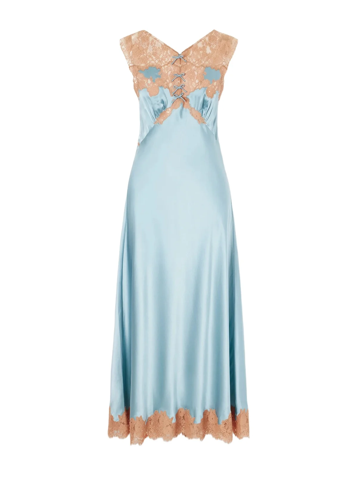Marcelle Lace-trimmed Silk-satin Midi Dress