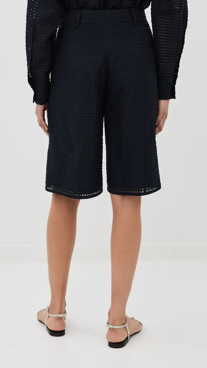 Another Tomorrow Gingham Bermuda Pants Black | Thumbnail 3 Another Tomorrow Gingham Bermuda Pants Black | Thumbnail 3