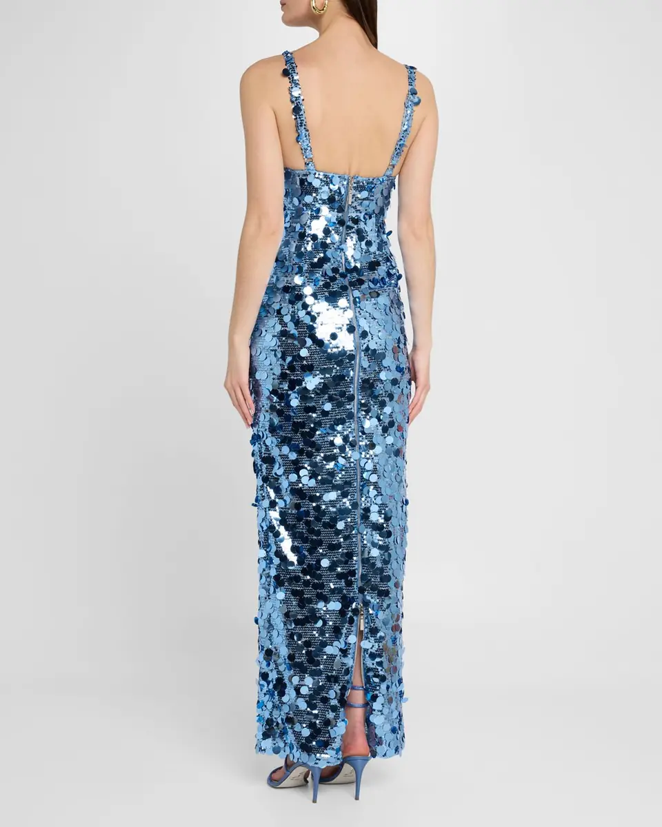 Bronx and Banco Allegra Deep V-Neck Sequin Column Gown | Thumbnail 2 Bronx and Banco Allegra Deep V-Neck Sequin Column Gown | Thumbnail 2