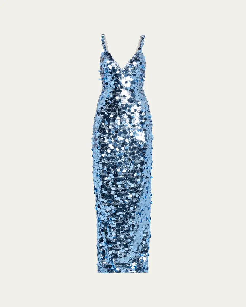 Bronx and Banco Allegra Deep V-Neck Sequin Column Gown | Thumbnail 5 Bronx and Banco Allegra Deep V-Neck Sequin Column Gown | Thumbnail 5