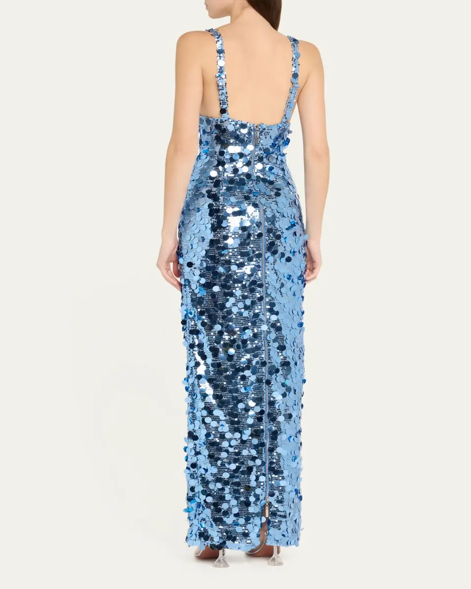 Bronx and Banco Allegra Deep V-Neck Sequin Column Gown | Thumbnail 7 Bronx and Banco Allegra Deep V-Neck Sequin Column Gown | Thumbnail 7