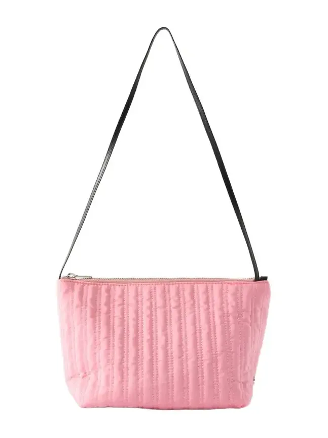 Corset Leather-trimmed Quilted Shell Shoulder Bag Corset Leather-trimmed Quilted Shell Shoulder Bag
