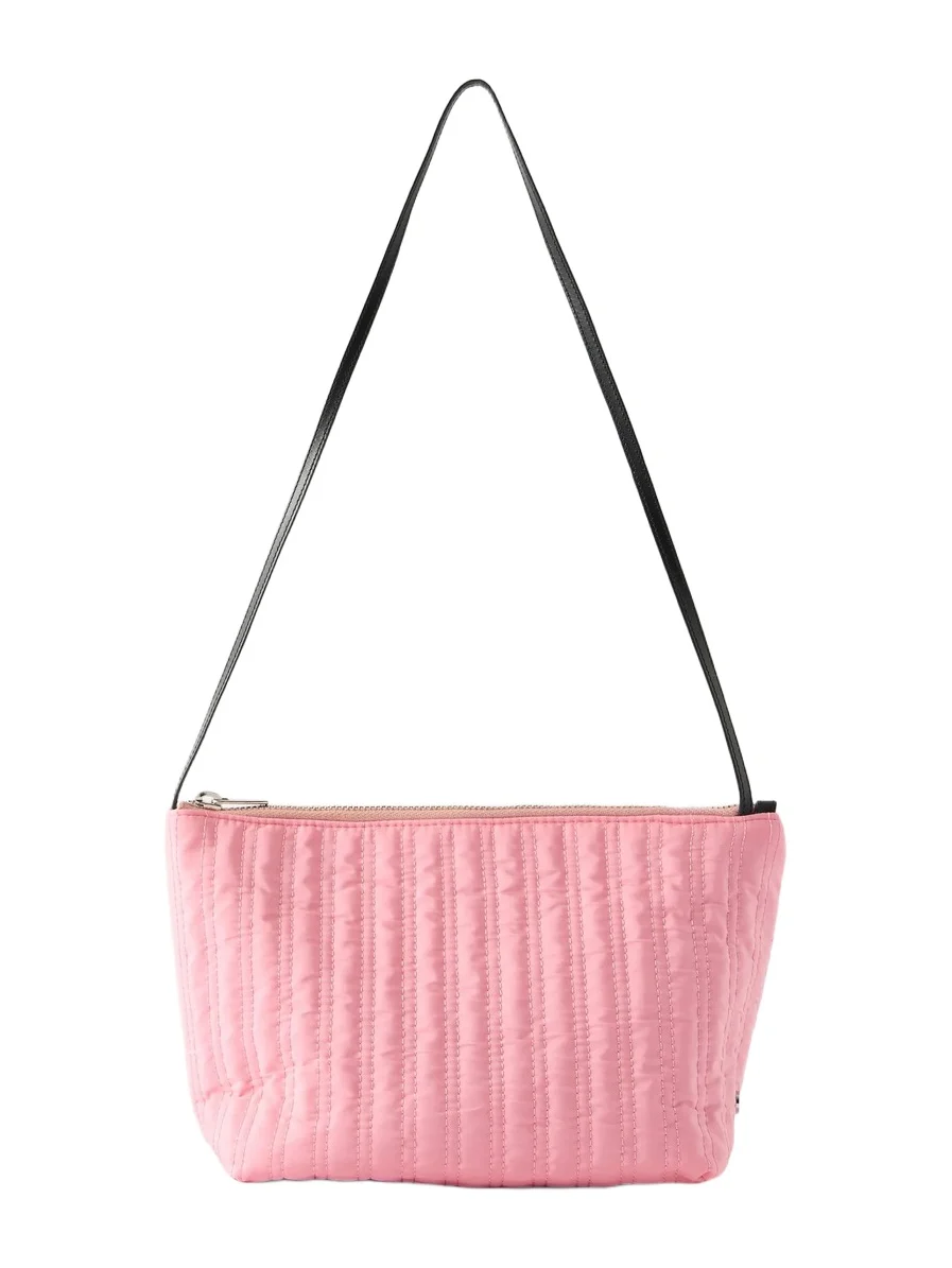 Corset Leather-trimmed Quilted Shell Shoulder Bag Corset Leather-trimmed Quilted Shell Shoulder Bag