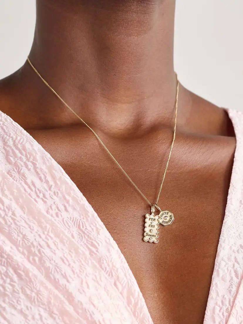 Marlo Laz Wee Porte Bonheur + Mini Per Chi Sogna 14-karat Gold Diamond Necklace | Thumbnail 2 Marlo Laz Wee Porte Bonheur + Mini Per Chi Sogna 14-karat Gold Diamond Necklace | Thumbnail 2