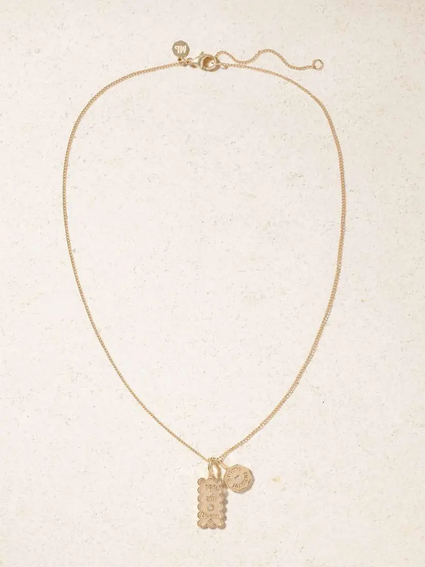 Marlo Laz Wee Porte Bonheur + Mini Per Chi Sogna 14-karat Gold Diamond Necklace | Thumbnail 4 Marlo Laz Wee Porte Bonheur + Mini Per Chi Sogna 14-karat Gold Diamond Necklace | Thumbnail 4