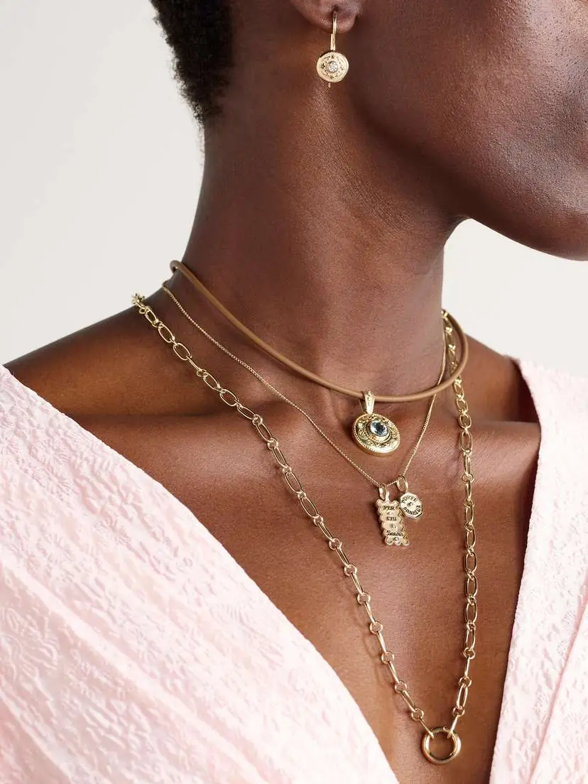 Marlo Laz Wee Porte Bonheur + Mini Per Chi Sogna 14-karat Gold Diamond Necklace | Thumbnail 5 Marlo Laz Wee Porte Bonheur + Mini Per Chi Sogna 14-karat Gold Diamond Necklace | Thumbnail 5