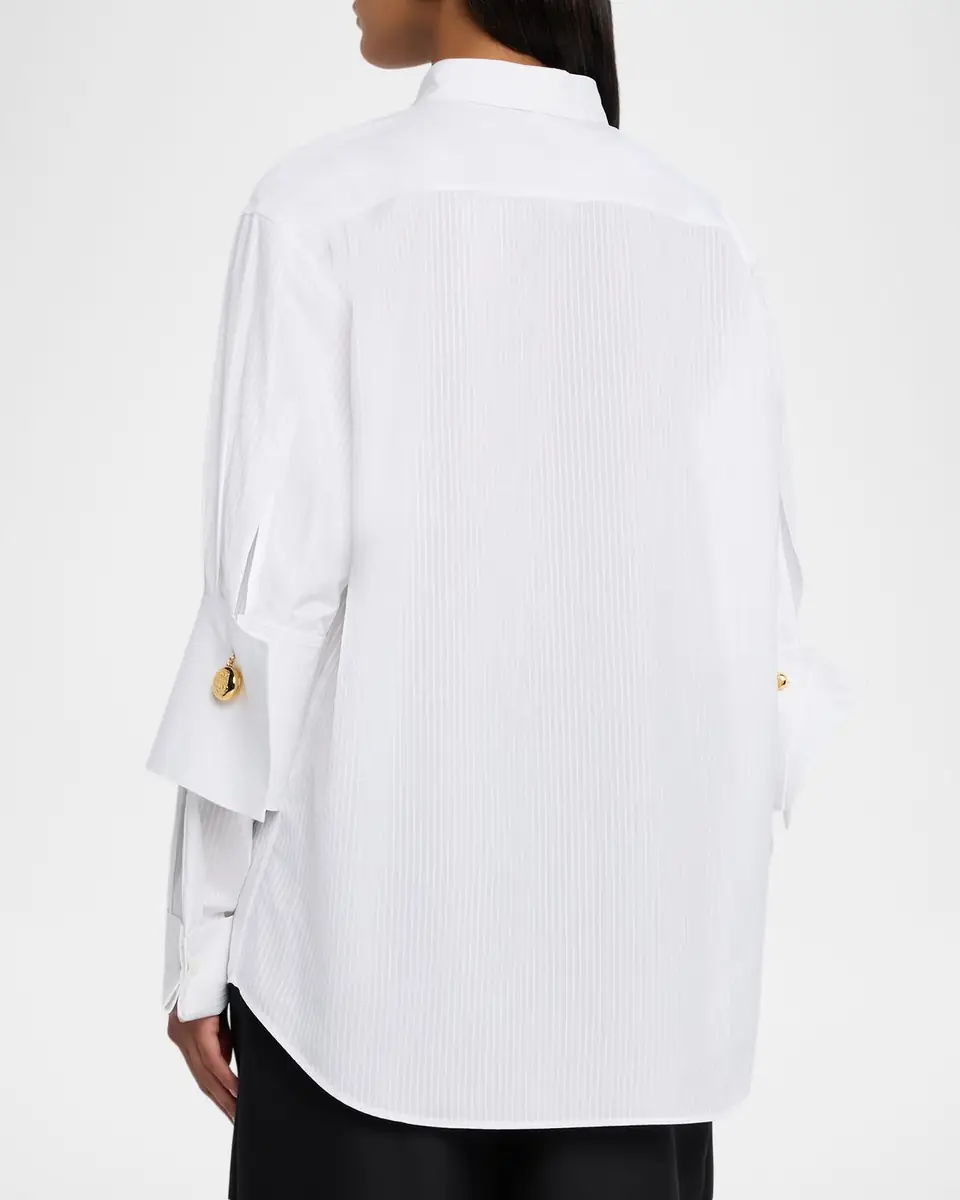 Loewe Striped Double-Sleeve Poplin Button-Down Shirt | Thumbnail 2 Loewe Striped Double-Sleeve Poplin Button-Down Shirt | Thumbnail 2
