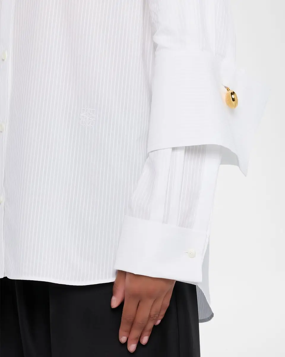 Loewe Striped Double-Sleeve Poplin Button-Down Shirt | Thumbnail 4 Loewe Striped Double-Sleeve Poplin Button-Down Shirt | Thumbnail 4