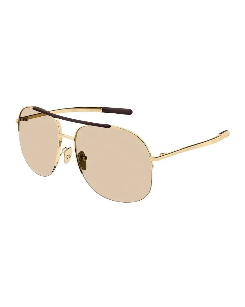 Gucci 61mm Metal Aviator Sunglasses | Image 1 Gucci 61mm Metal Aviator Sunglasses | Image 1
