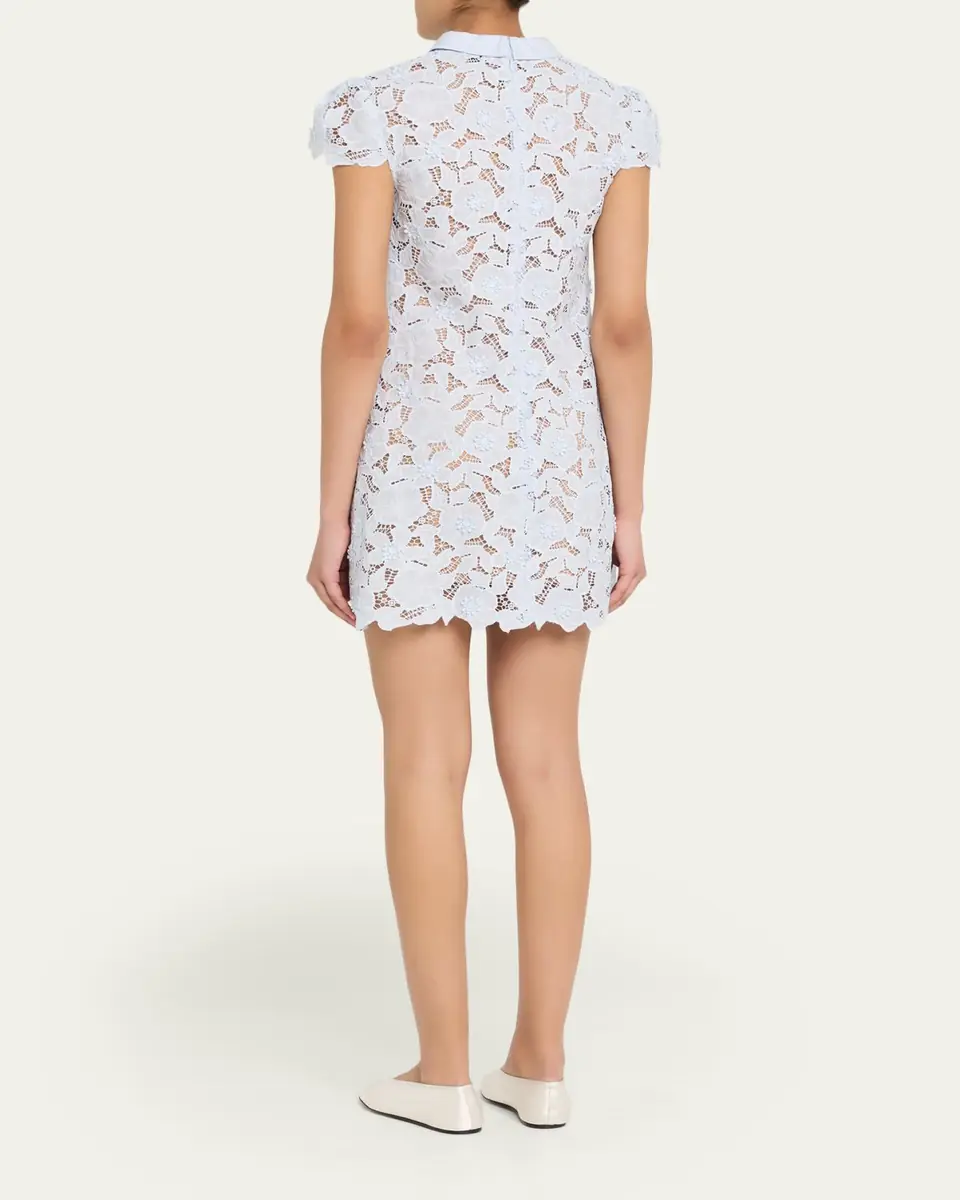 Self-Portrait Floral Guipure Lace Mini Dress | Thumbnail 3