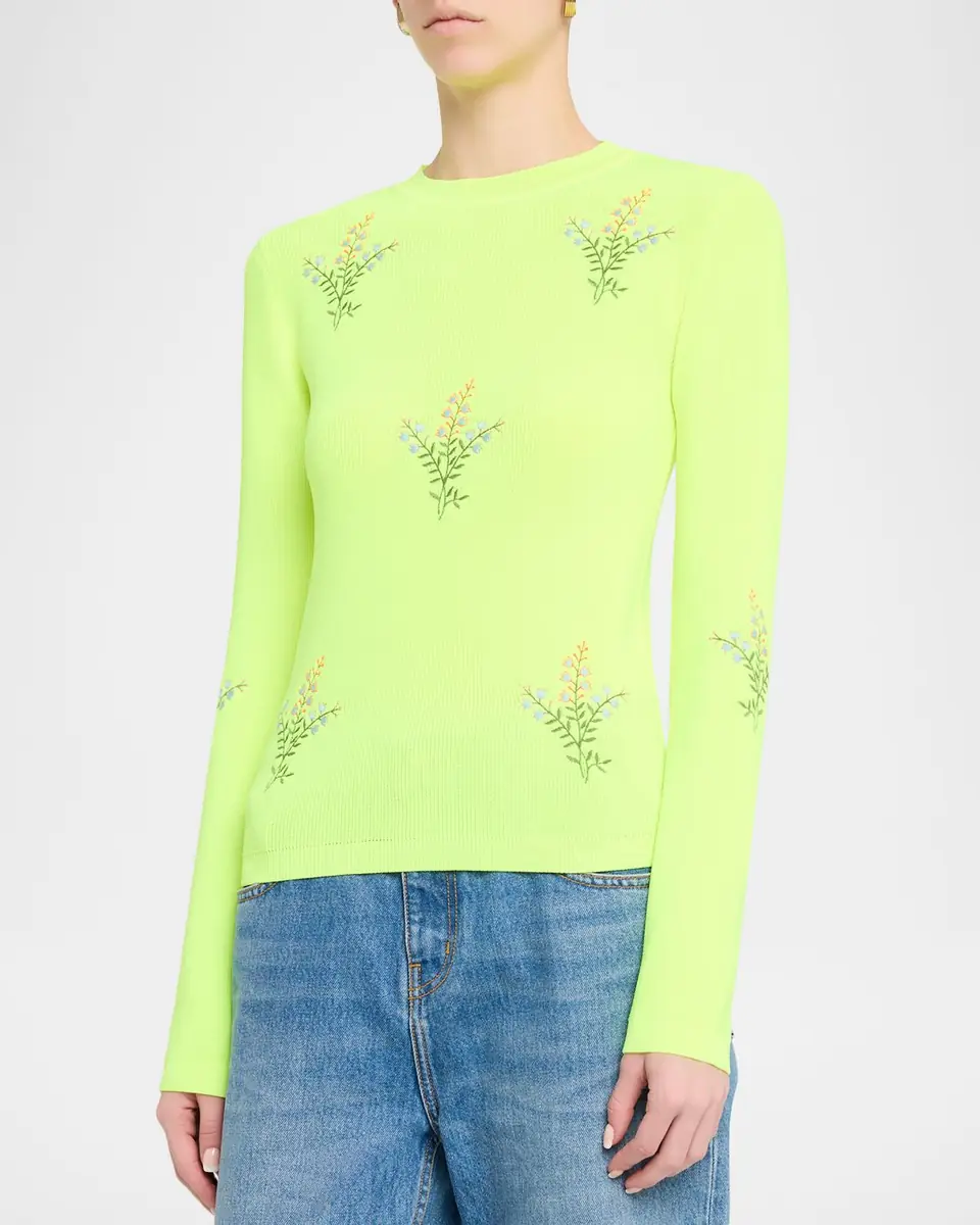 Essentiel Antwerp Jardens Embroidered Rib-Knit Sweater | Thumbnail 3 Essentiel Antwerp Jardens Embroidered Rib-Knit Sweater | Thumbnail 3