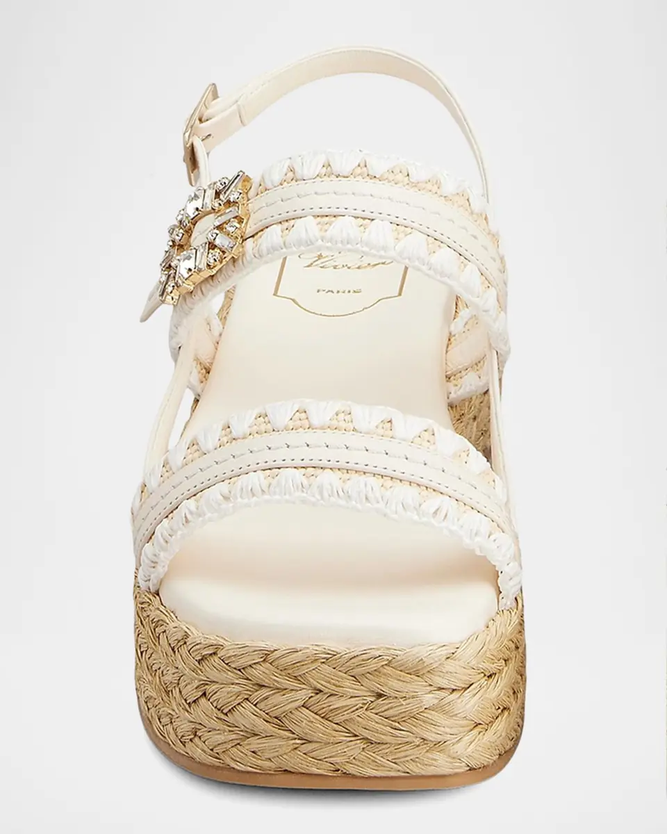 Roger Vivier Summer Strass Platform Espadrille Sandals | Thumbnail 3 Roger Vivier Summer Strass Platform Espadrille Sandals | Thumbnail 3