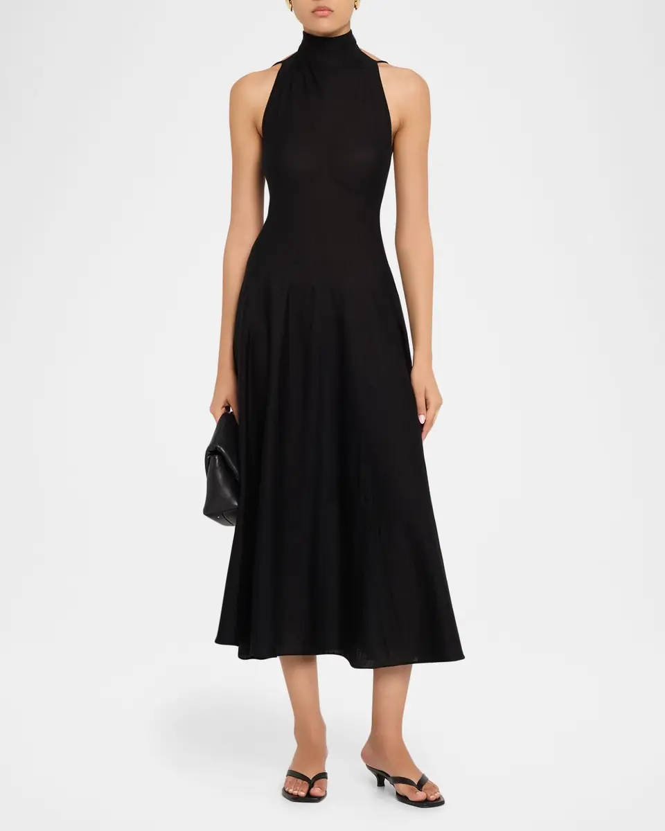 Malo Cashmere Silk Halter Dress | Thumbnail 2