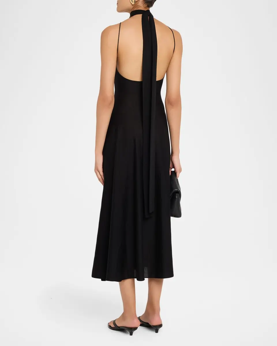 Malo Cashmere Silk Halter Dress | Thumbnail 3