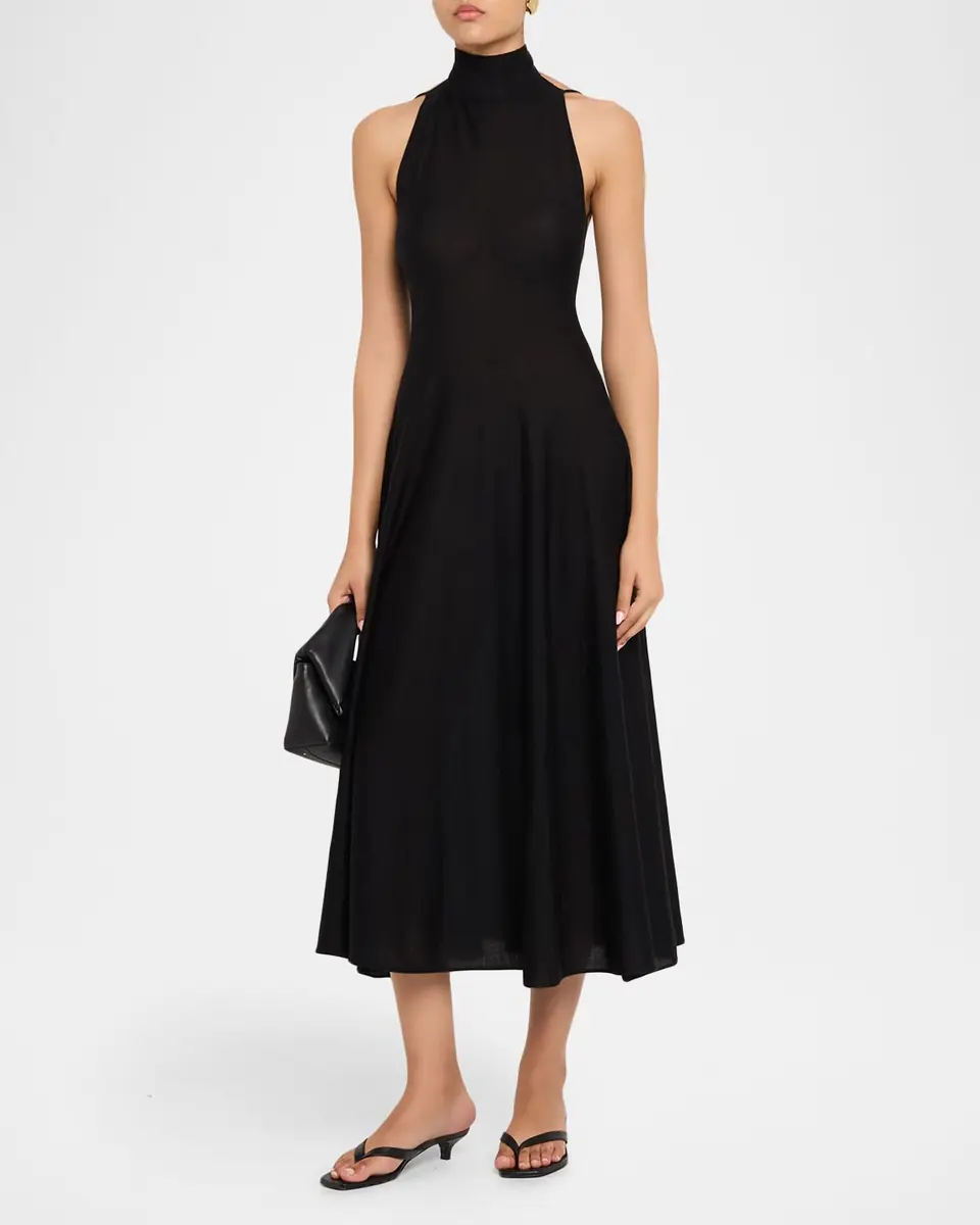 Malo Cashmere Silk Halter Dress | Thumbnail 4