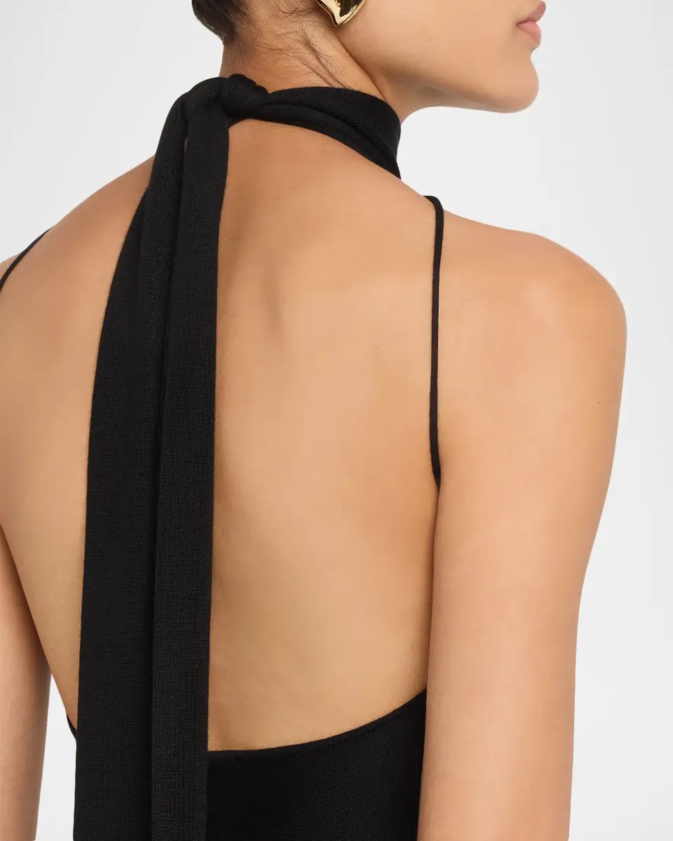 Malo Cashmere Silk Halter Dress | Thumbnail 5