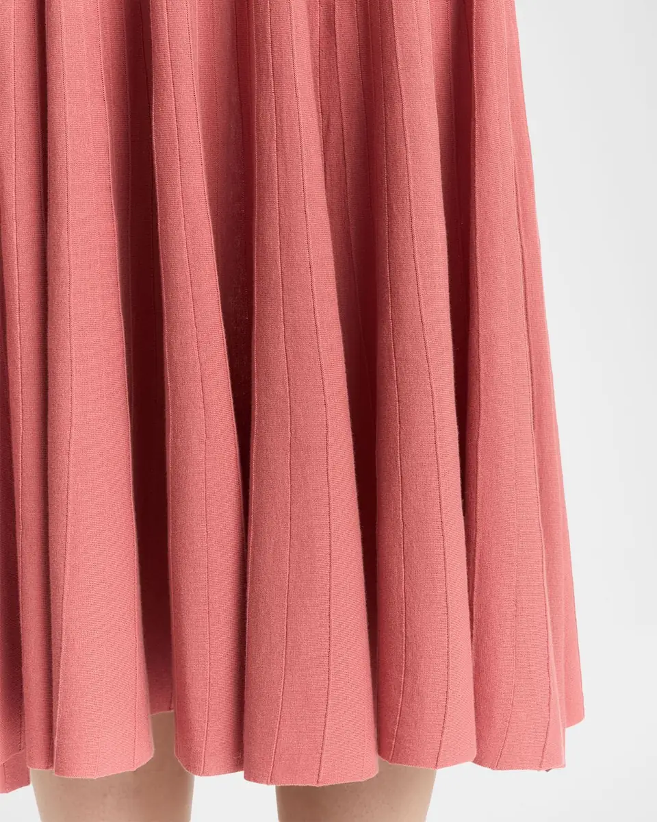 Malo Cotton Mako Pleated Knit Sleeveless Midi Dress | Thumbnail 4 Malo Cotton Mako Pleated Knit Sleeveless Midi Dress | Thumbnail 4