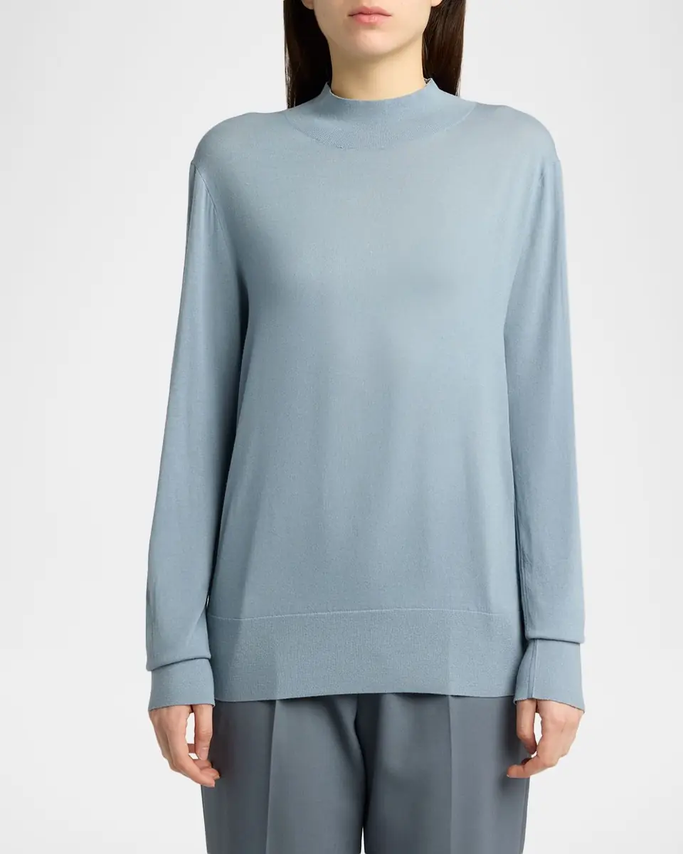 THE ROW Nari Mock-Neck Merino Wool Sweater | Thumbnail 3 THE ROW Nari Mock-Neck Merino Wool Sweater | Thumbnail 3