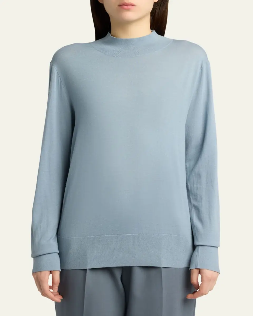 THE ROW Nari Mock-Neck Merino Wool Sweater | Thumbnail 8 THE ROW Nari Mock-Neck Merino Wool Sweater | Thumbnail 8