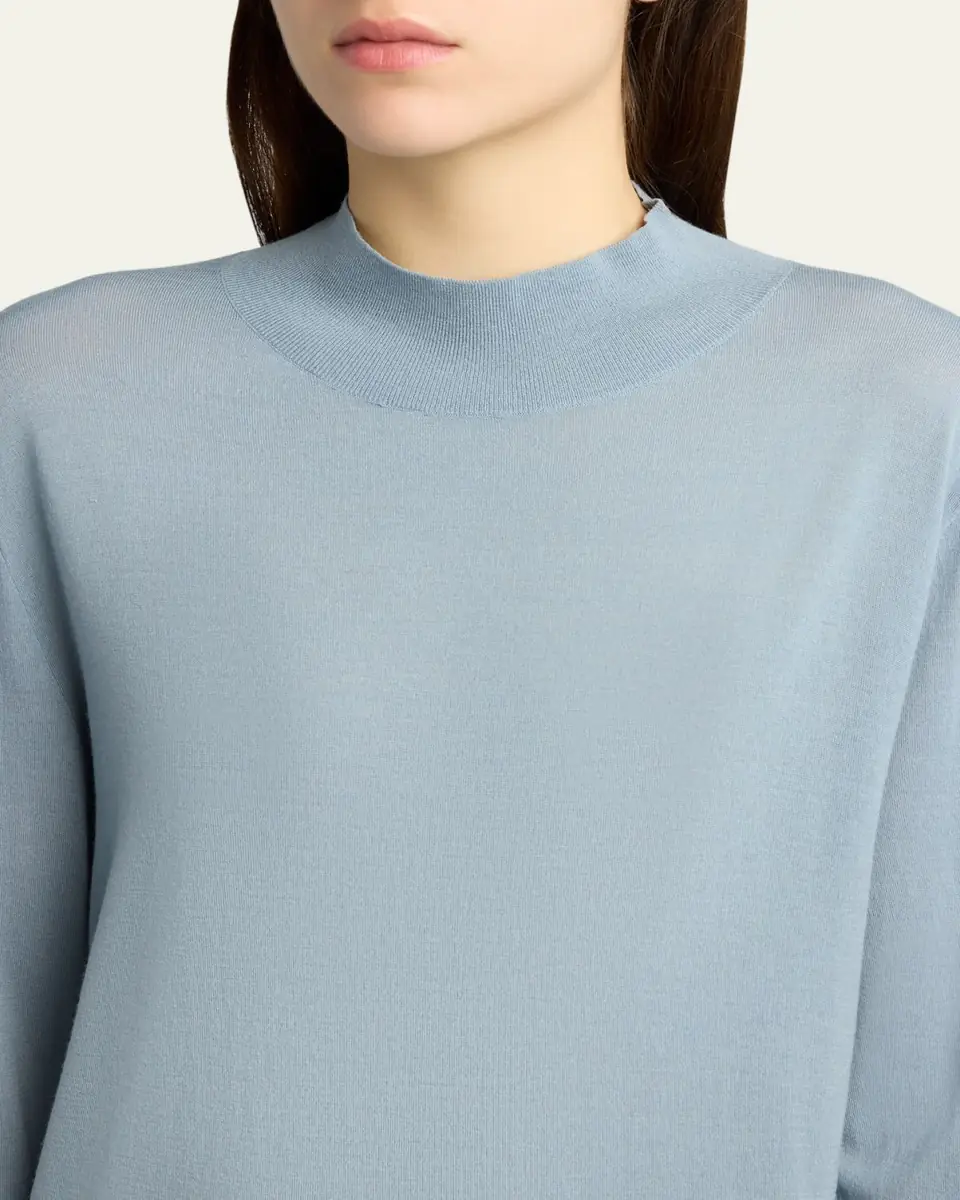 THE ROW Nari Mock-Neck Merino Wool Sweater | Thumbnail 9 THE ROW Nari Mock-Neck Merino Wool Sweater | Thumbnail 9
