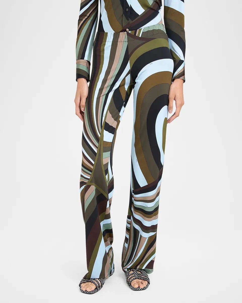 Pucci Iride Jersey Straight-Leg Pull-On Pants | Thumbnail 3 Pucci Iride Jersey Straight-Leg Pull-On Pants | Thumbnail 3