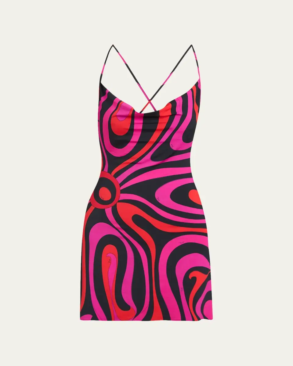 PUCCI Marmo Jersey Satin Cowl-Neck Backless Mini Dress | Thumbnail 5