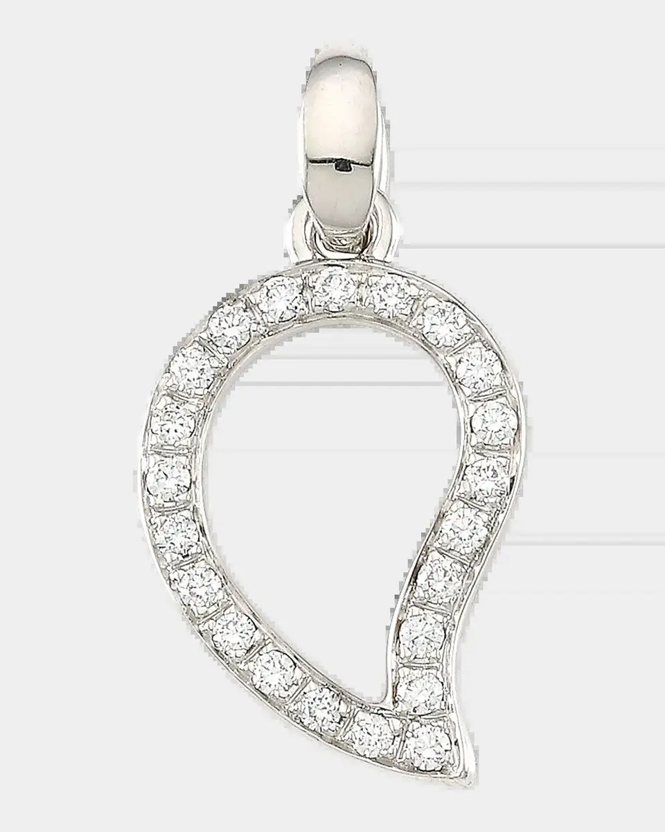 Tamara Comolli 18K White Gold Diamond Pave Signature Large Pendant | Thumbnail 2 Tamara Comolli 18K White Gold Diamond Pave Signature Large Pendant | Thumbnail 2