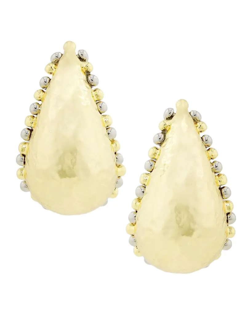 Kenneth Jay Lane Goldtone Teardrop Huggie Earrings | Image 1 Kenneth Jay Lane Goldtone Teardrop Huggie Earrings | Image 1