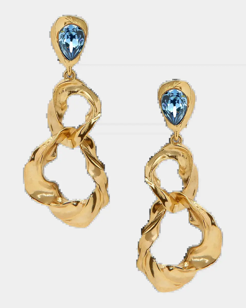 Oscar de la Renta Goldtone & Glass Crystal Clip-On Drop Earrings | Thumbnail 2 Oscar de la Renta Goldtone & Glass Crystal Clip-On Drop Earrings | Thumbnail 2