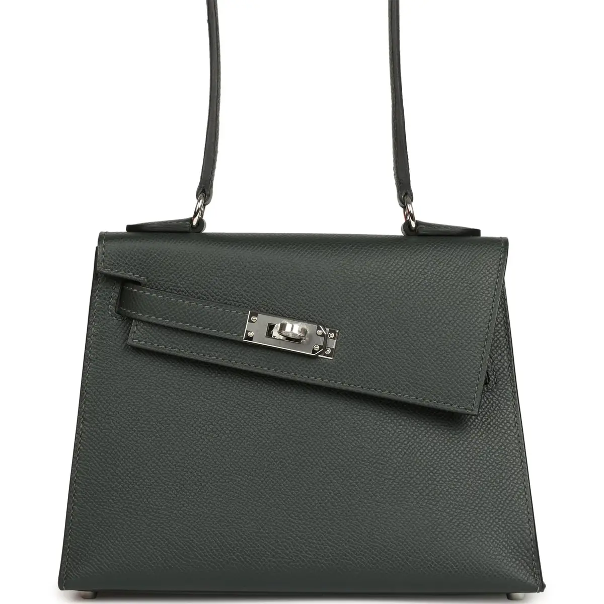 HERMÈS Hermes Kelly Sellier En Desordre 20 Vert Fonce Epsom Palladium Hardware | Thumbnail 2