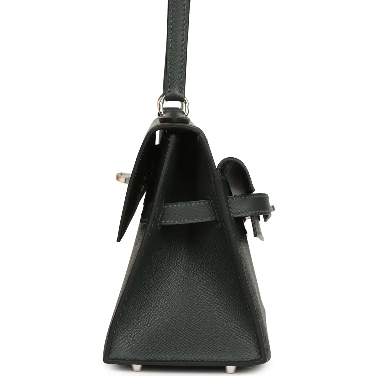 HERMÈS Hermes Kelly Sellier En Desordre 20 Vert Fonce Epsom Palladium Hardware | Thumbnail 5