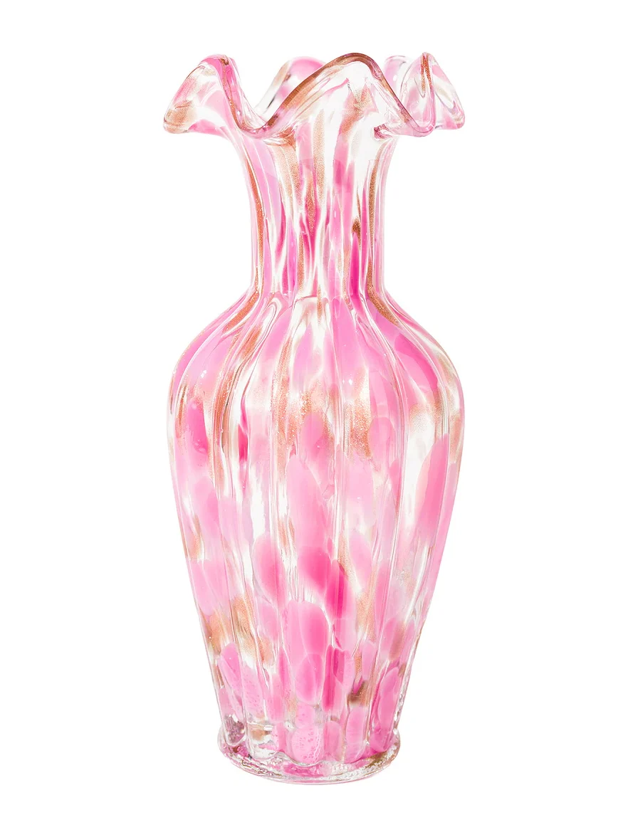 Noon & Moon Blush Petal Glass Vase Tall