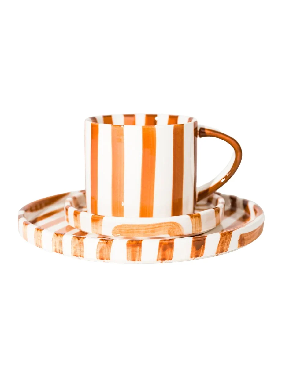 Noon & Moon Summer Beach Coffee Cup & Plate Set