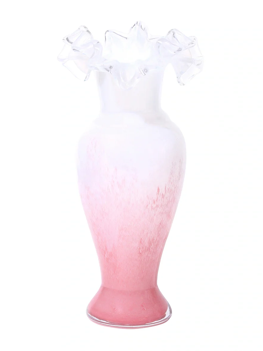 Noon & Moon Peony Frost Ruffled Vase