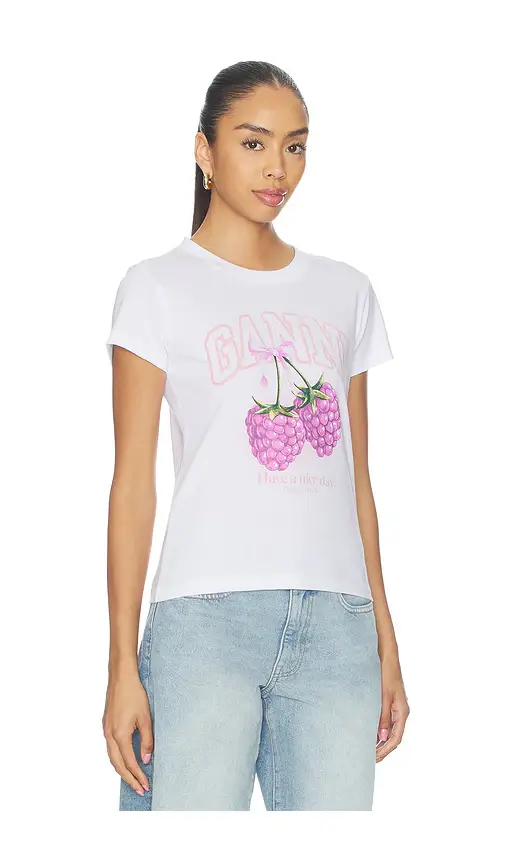 Ganni Baby Fit Raspberry T-shirt | Thumbnail 2